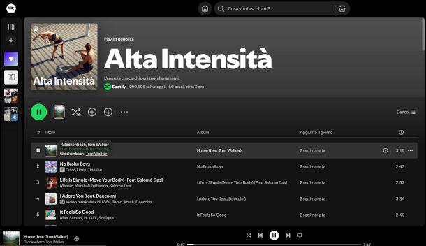 playlist Alta Intensità Spotify