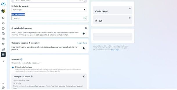 facebook ads creazione