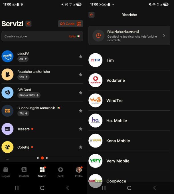 Come fare ricarica ho