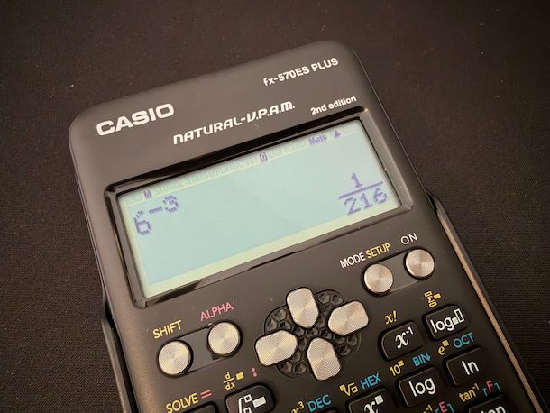 Elevare numero negativo sulla calcolatrice Casio
