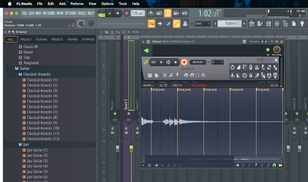 schermata registrazione audio FL Studio