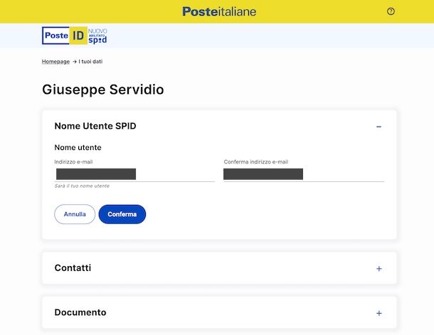 Cambiare email SPID