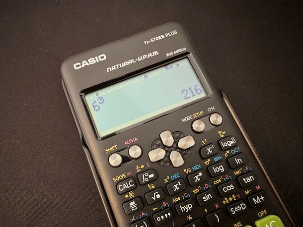 Elevare numero sulla calcolatrice Casio