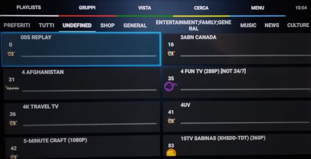 schermata app IPTV Extreme