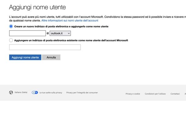 Creare alias indirizzo email Outlook Web