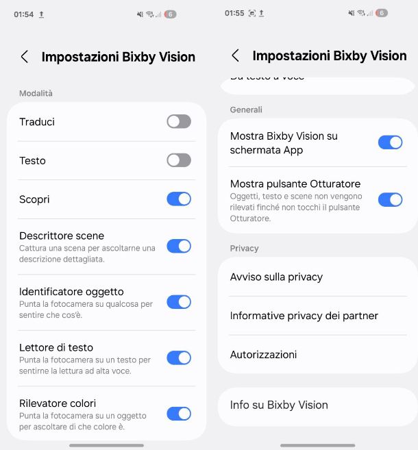 Come disattivare Bixby Vision