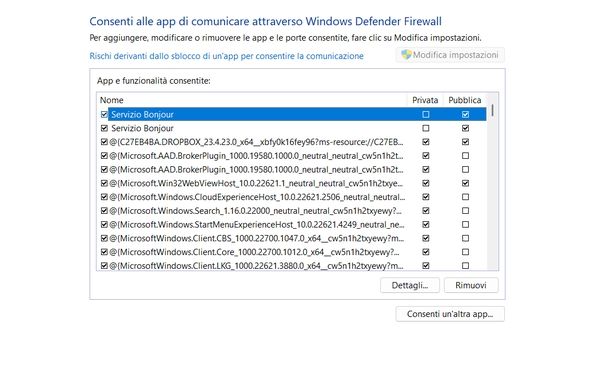 Disattivare firewall Windows
