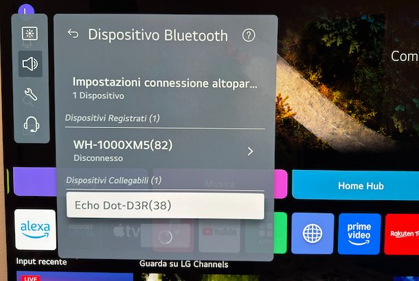 Impostazioni audio Bluetooth Smart TV LG