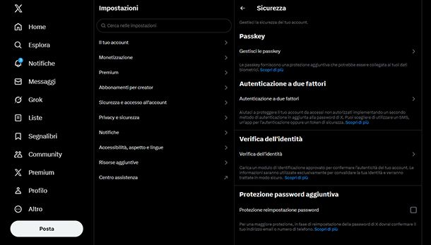 Verifica dell'identità su X