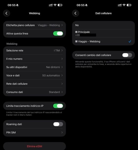 Installare eSIM Saily iOS