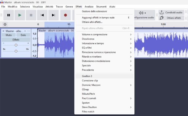 caricamento plugin autotune da Audacity