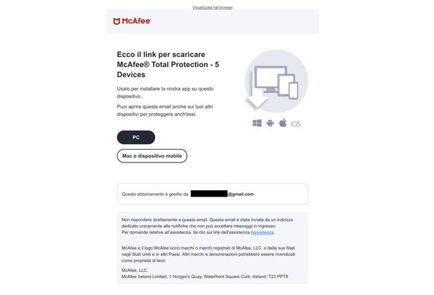 Aggiungere altri dispositivi McAfee Windows
