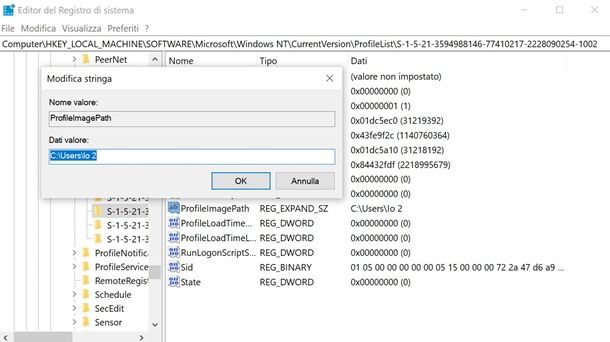 Come cambiare nome utente Windows 10