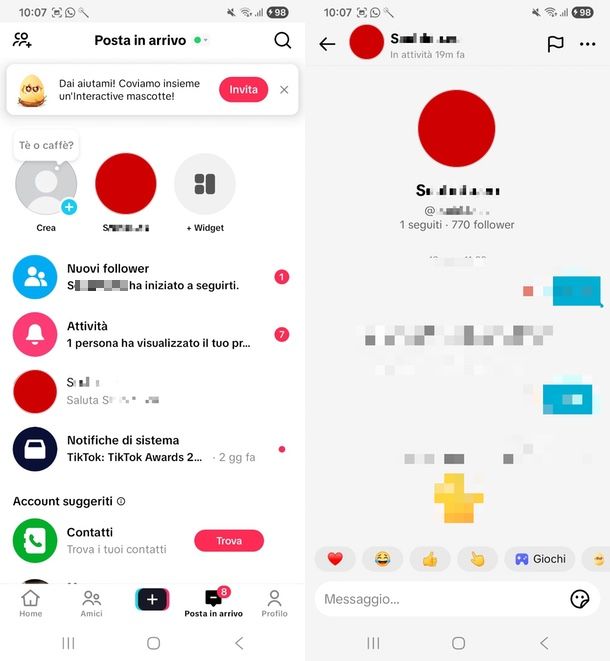vedere ultimo accesso TikTok