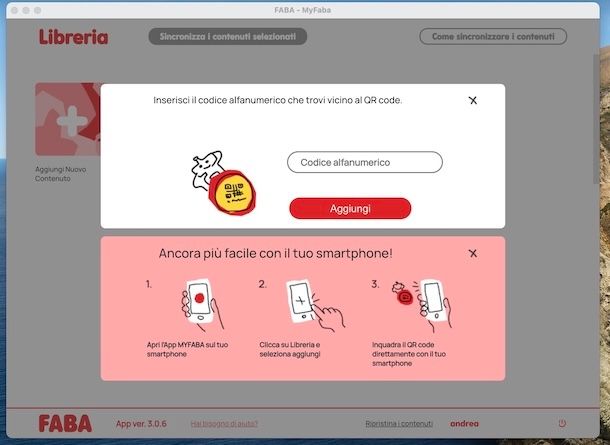 Sincronizzare contenuti FABA