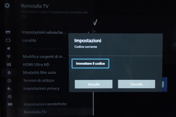 reinstallazione TV su Titan OS