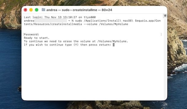 Reinstallare macOS da terminale
