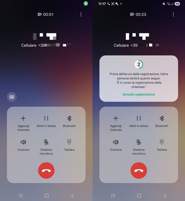 Registrazione chiamate Samsung