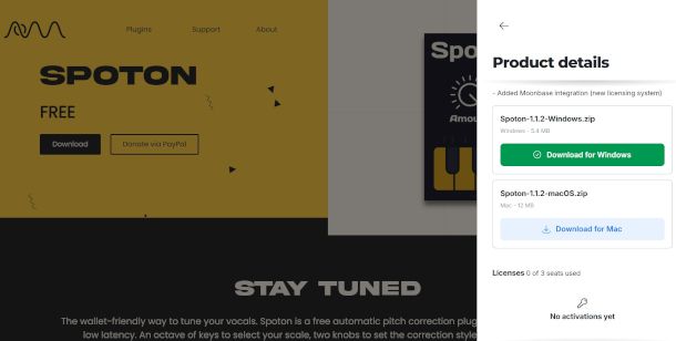 pagina di download Spoton