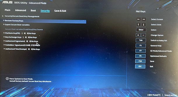 Come attivare Secure Boot ASUS 2