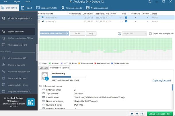 Come deframmentare Windows 10