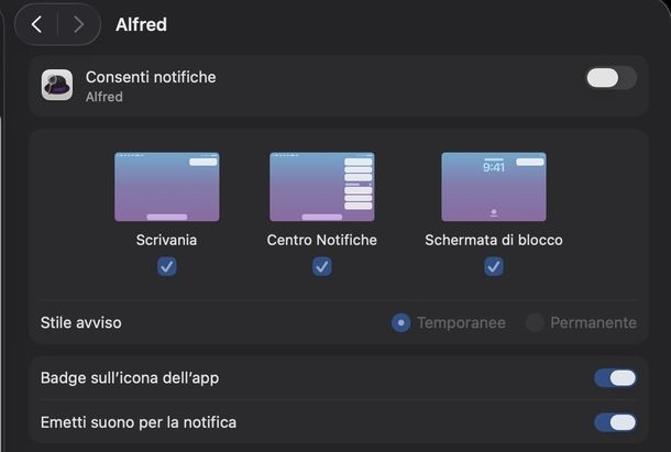 Disattivare pop up notifiche macOS
