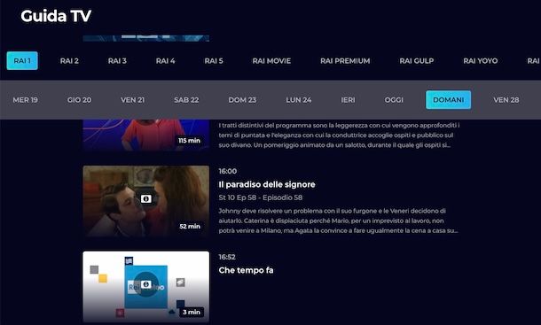 Guida TV RaiPlay