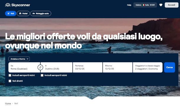 home page skyscanner