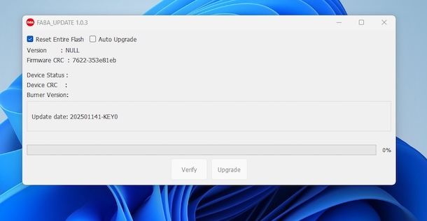 Aggiornare firmware FABA