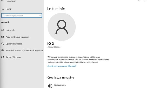 Come cambiare account Windows 10