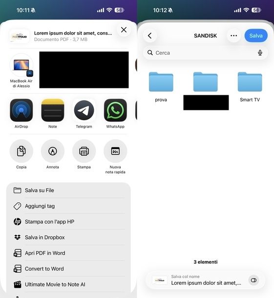 Salvare presentazione Canva su chiavetta iPhone