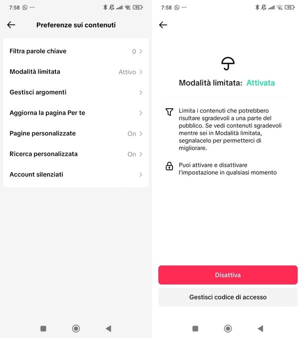 sbloccare Modalità limitata TikTok