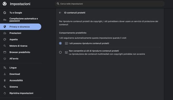 Attivare DRM Chrome macOS