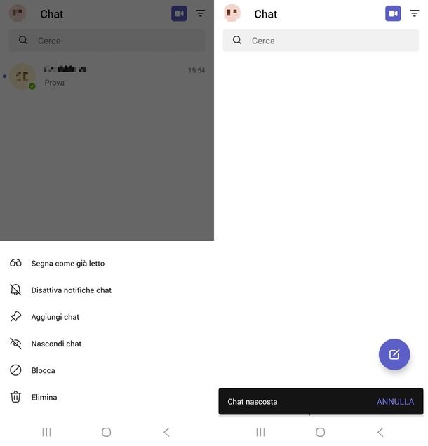 Teams chat archiviata