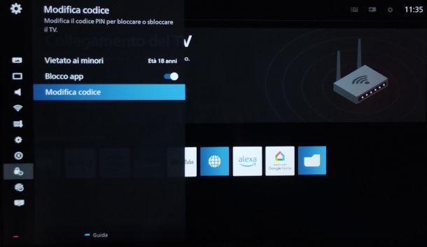 reset PIN su Titan OS