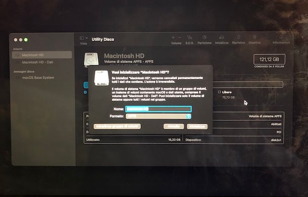 Inizializzare disco Mac