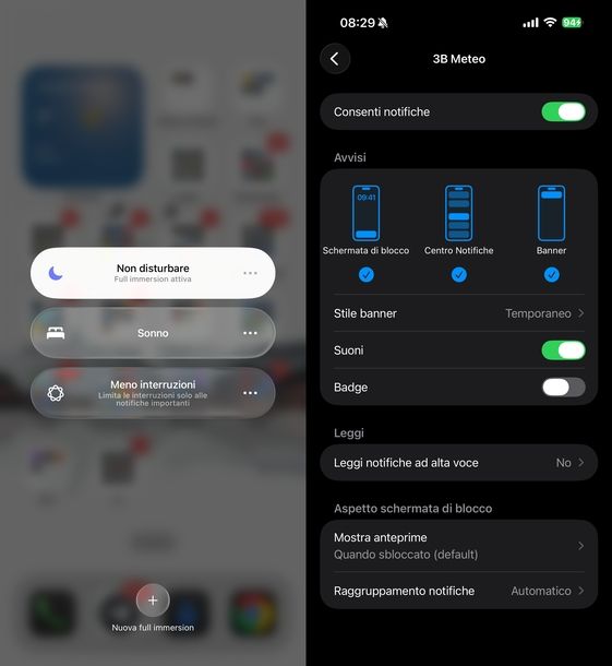 Disattivare pop up notifiche iPhone