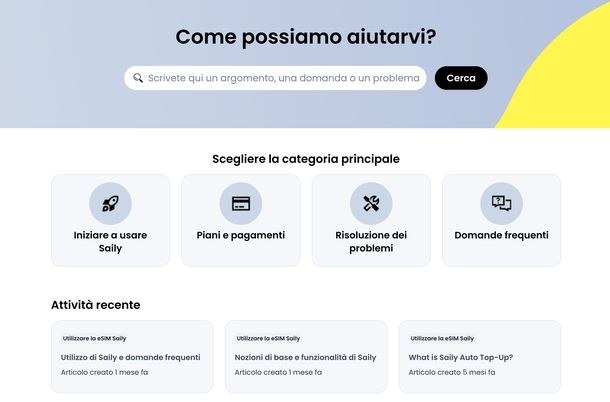 Centro assistenza Saily