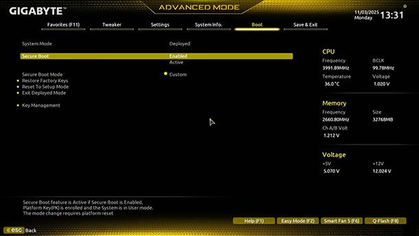 Come attivare Secure Boot su scheda madre GIGABYTE