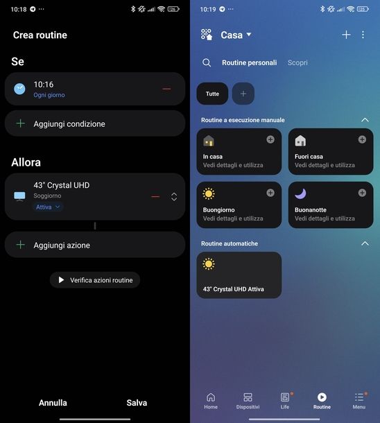 Mettere timer accensione Smart TV Samsung app SmartThings