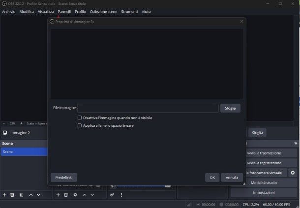 Immagine su OBS
