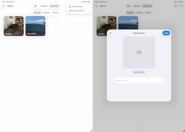 Creare un nuovo album su iPhone