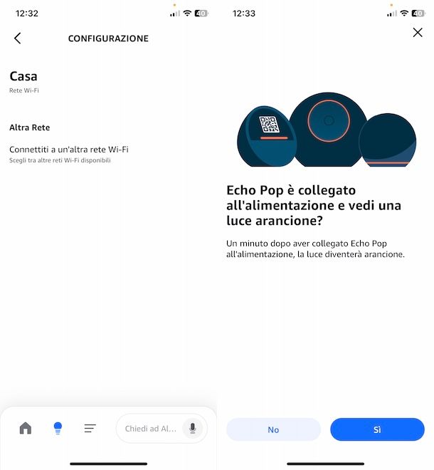 Cambiare rete Wi-Fi Alexa su Echo Pop