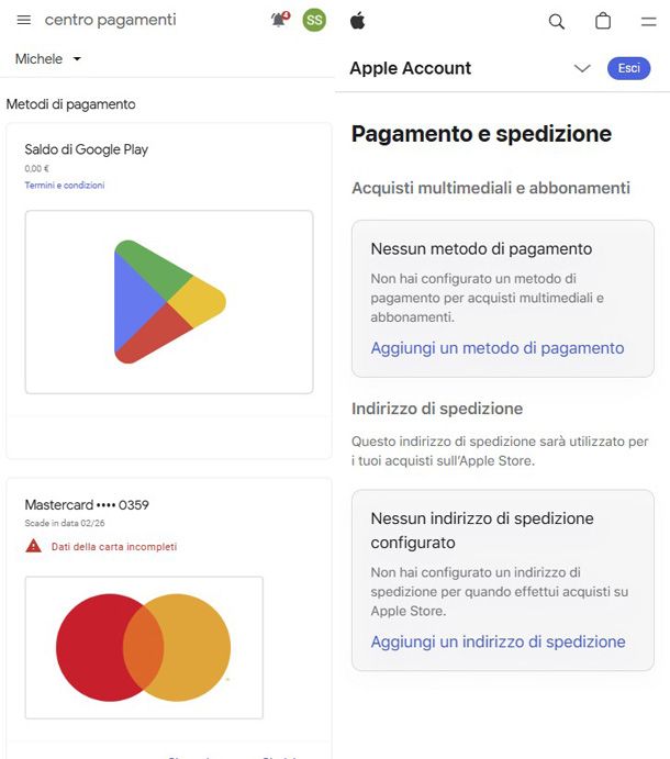 Pagamenti Play Store e App Store