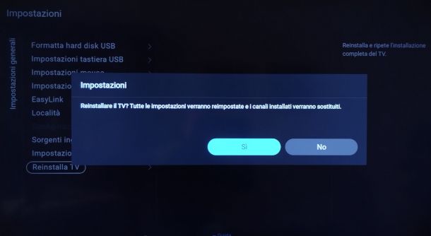 reinstallazione TV su Saphi OS