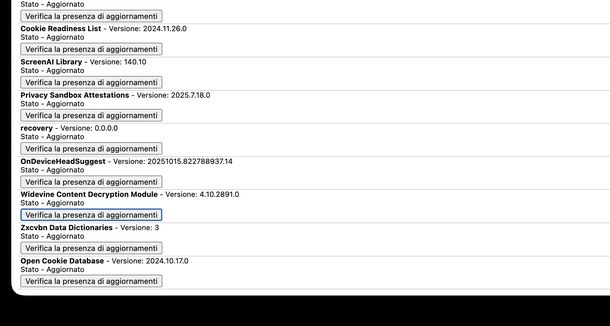 Aggiornare Widevine Content Decryption Module Chrome