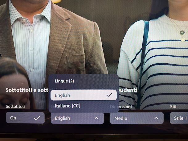 Mettere sottotitoli Amazon Prime Video Smart TV Samsung