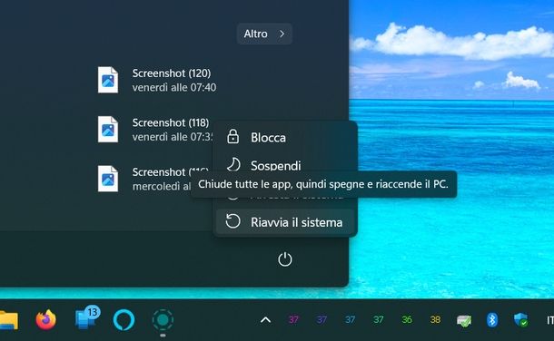 Riavviare PC Windows
