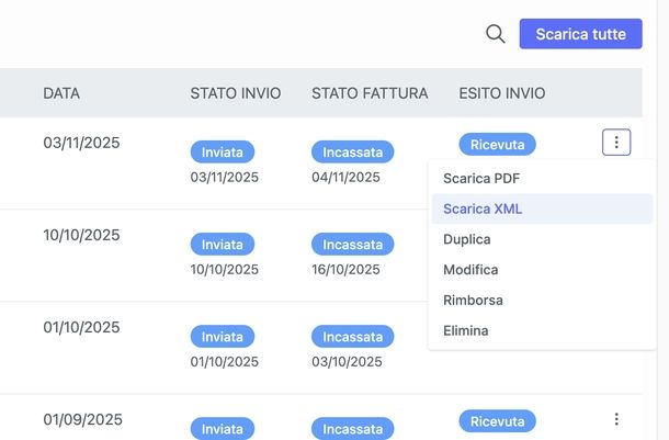 Scaricare fatture XML sito Fiscozen
