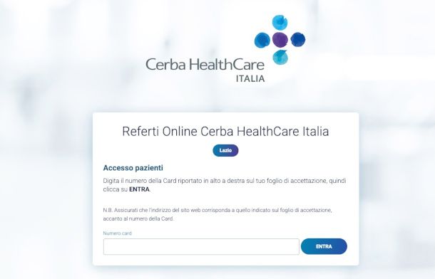 sezione referti sito Cerba Health Online